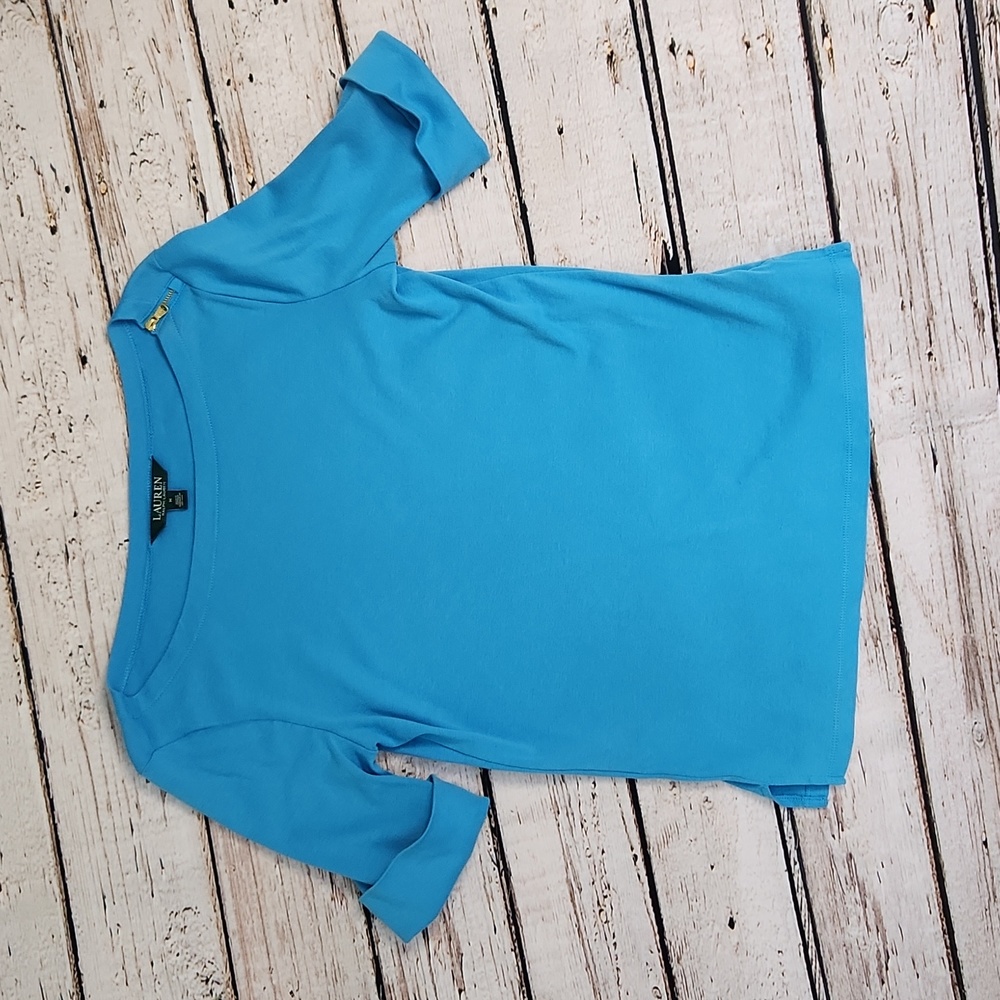 Lauren Ralph Lauren Sky Blue Short Sleeve Tee